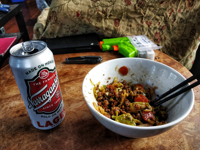 Beer and dinner. Well deserved.